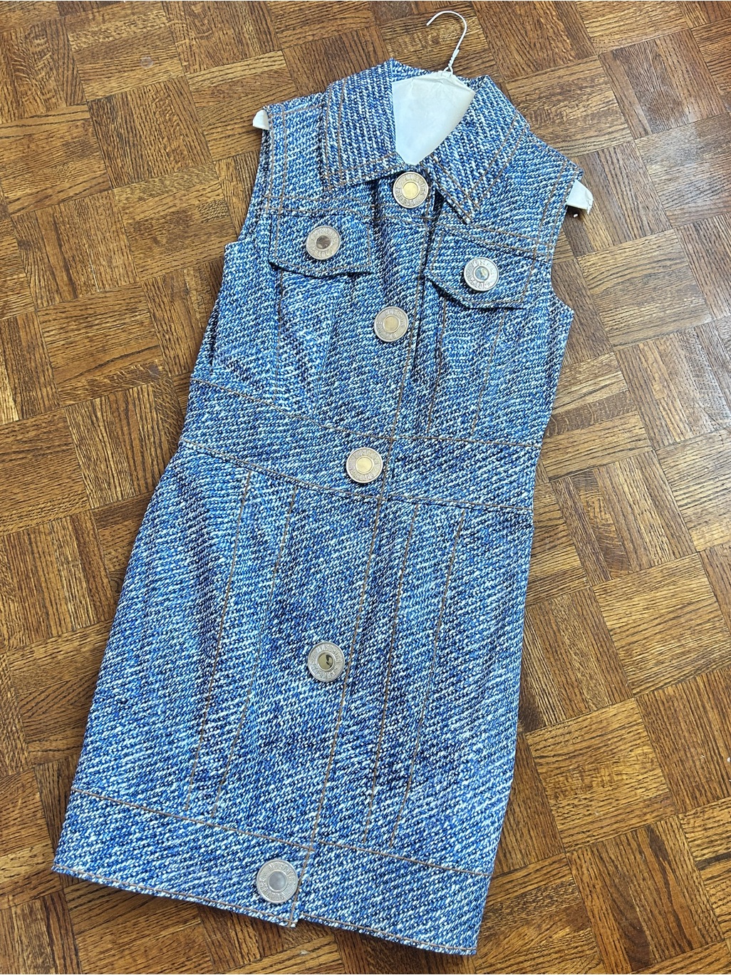 Moschino Couture Denim Big Button-Front Dress